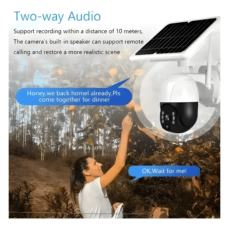 CAMARA IP SOLAR SEGURIDAD WIFI EXTERIOR HD 1080P BLANCO - 3