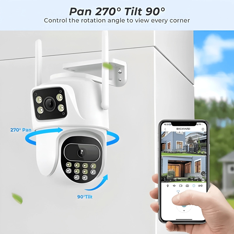 CAMARA WIFI SEGURIDAD IP EXTERIOR DOBLE LENTE WIFI PLUS - 1