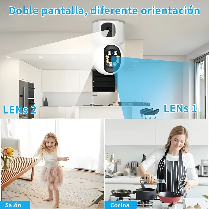 ATSG® CAMARA DE SEGURIDAD DOBLE PANTALLA WIFI IP 360 FULL - 1