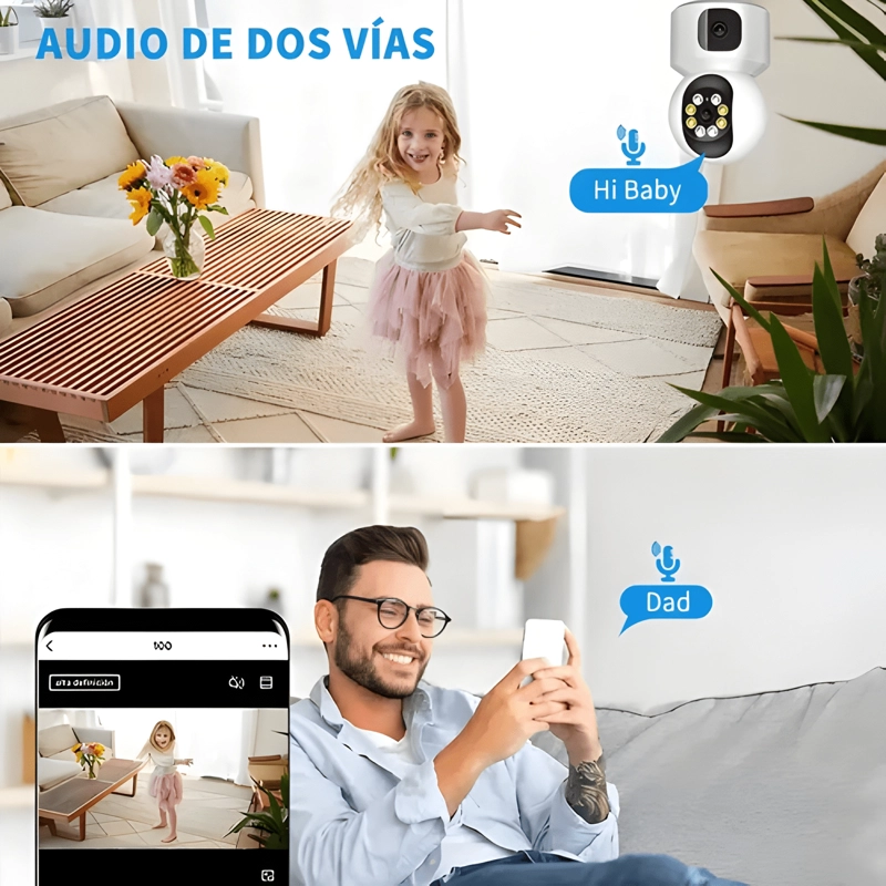 ATSG® CAMARA DE SEGURIDAD DOBLE PANTALLA WIFI IP 360 FULL - 2