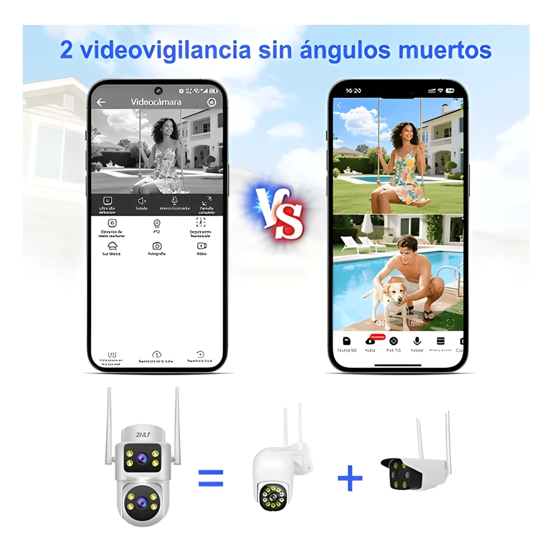 2NLF® 10MP SOLAR CAMARA DE SEGURIDAD WIFI EXTERIOR DOBLE 360 - 2