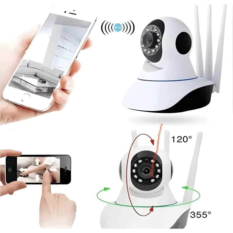 PACK 2 CAMARA IP 3 ANTENAS WIFI NOCTURNA 360 MOTORIZADA - 4