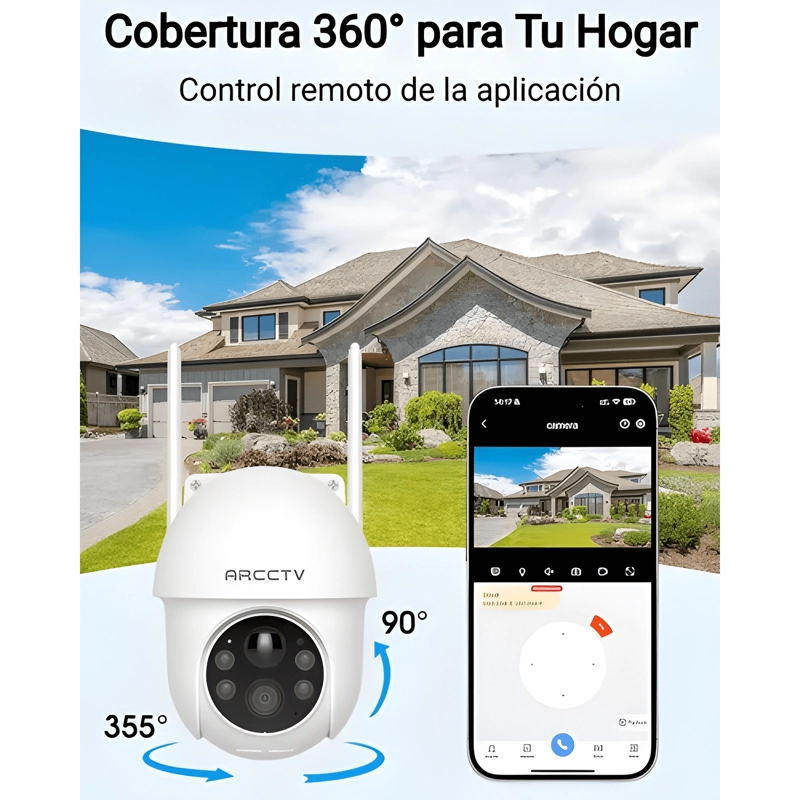 ARCCTV CAMARA SEGURIDAD SOLAR EXTERIOR 4MP 5G WIFI 360° - 4