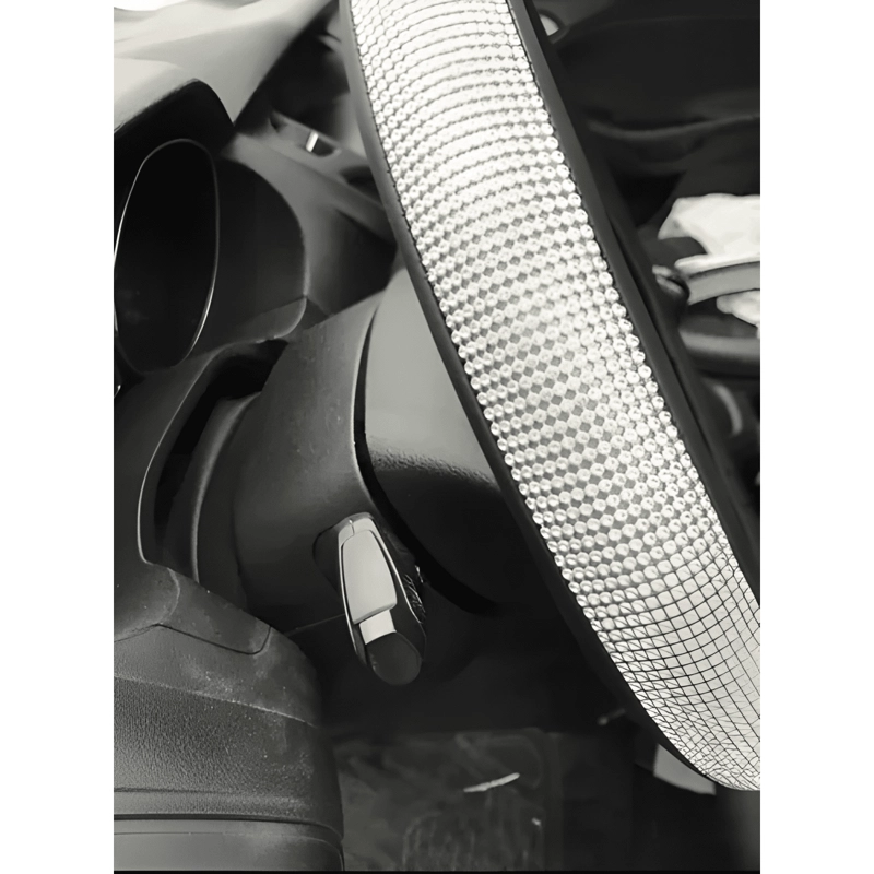 FUNDA CUBRE VOLANTE CON BRILLOS TIPO DIAMANTE AUTO/ CAMIONET - 3