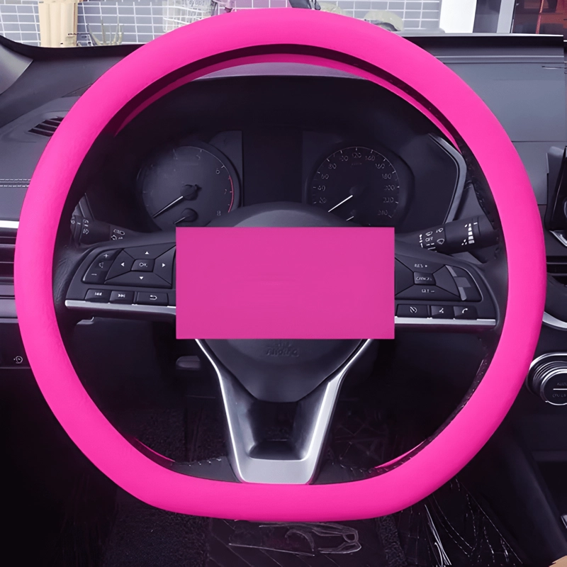 CUBRE VOLANTE FUNDA DE SILICONA PARA AUTOS UNIVERSAL DE MODA - 4