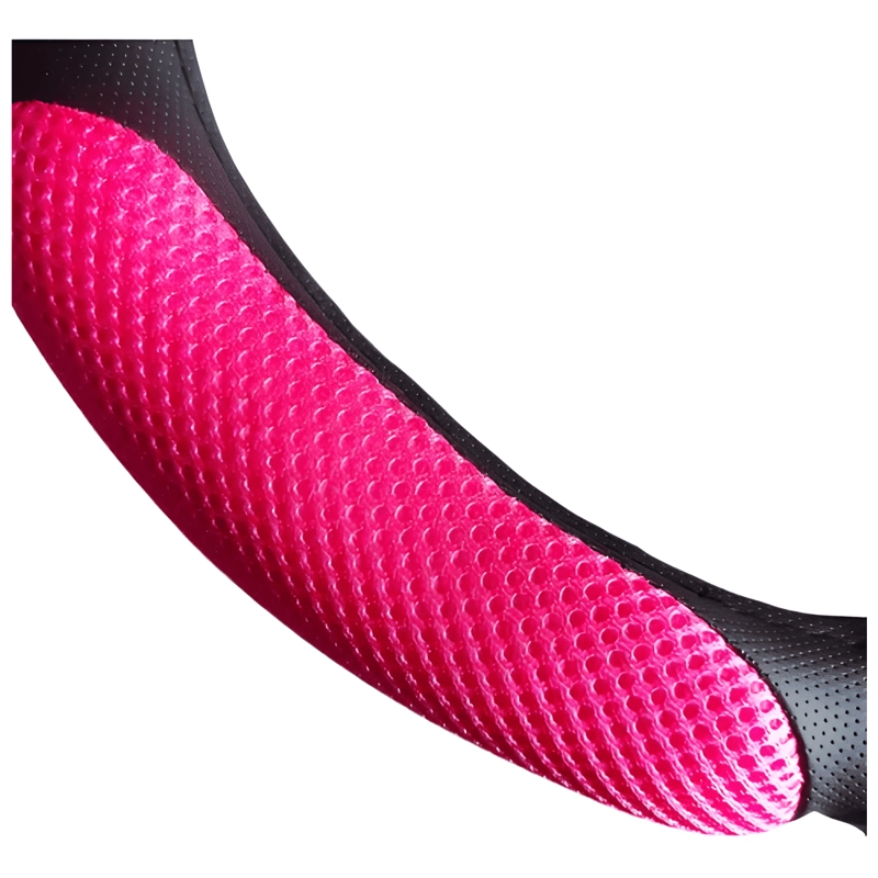 FUNDA CUBRE VOLANTE UNIVERSAL 3D ACOLCHADO ROSA - 1