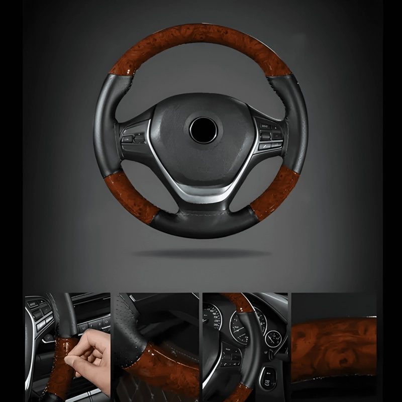 FUNDA CUBRE VOLANTE COSIDO ANTIRRESBALANTE AUTO - 2