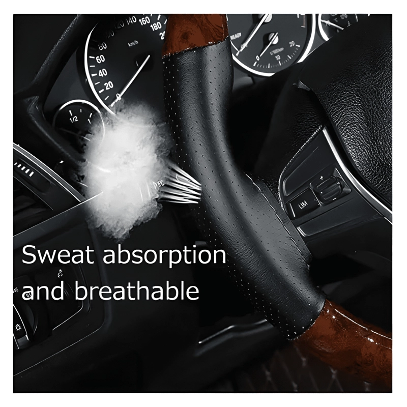 FUNDA CUBRE VOLANTE COSIDO ANTIRRESBALANTE AUTO - 3