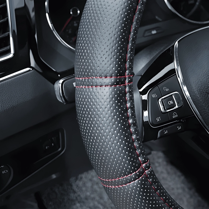 FUNDA CUBREVOLANTE PVC 38CM AUTO CONFORT Y ESTILO NEGRO - 2