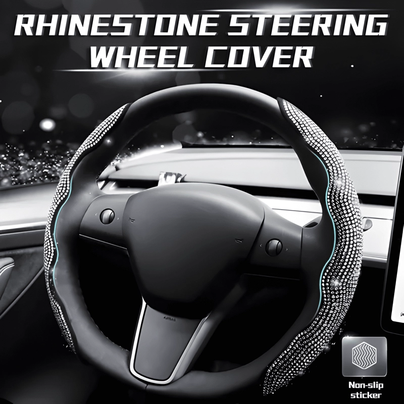 FUNDA CUBRE VOLANTE DIAMANTE ACCESORIO AUTO - 1