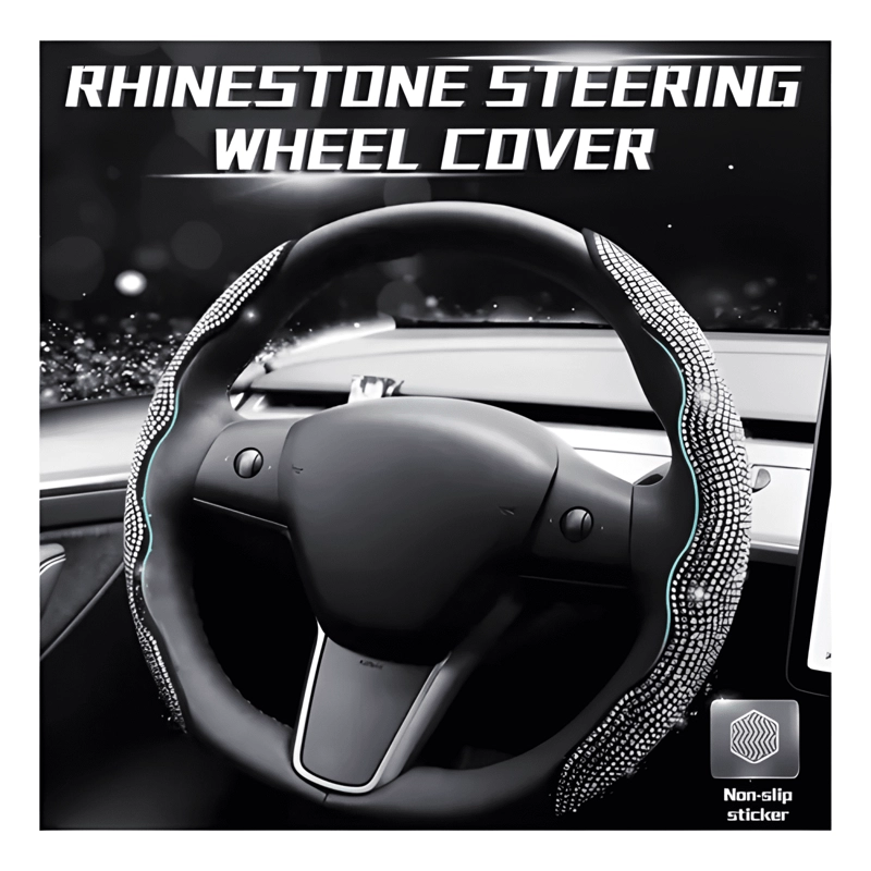 FUNDA CUBRE VOLANTES ACCESORIOS AUTO DIAMANTE REDONDO LITE - 1