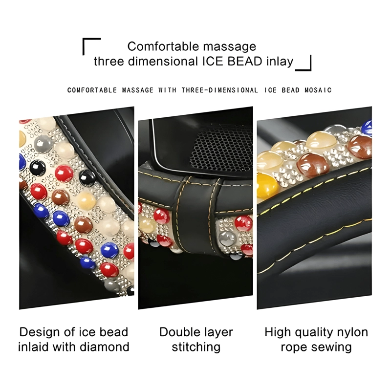FUNDA CUBRE VOLANTES ACCESORIOS PARA AUTO DIAMANTE REDONDO - 1