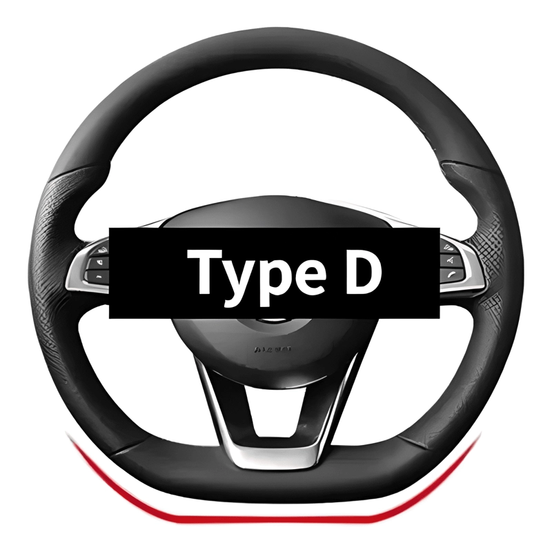 FUNDA CUBRE VOLANTE TIPO D ECO CUERO PARA VW 37-38CM NEGRO - 3