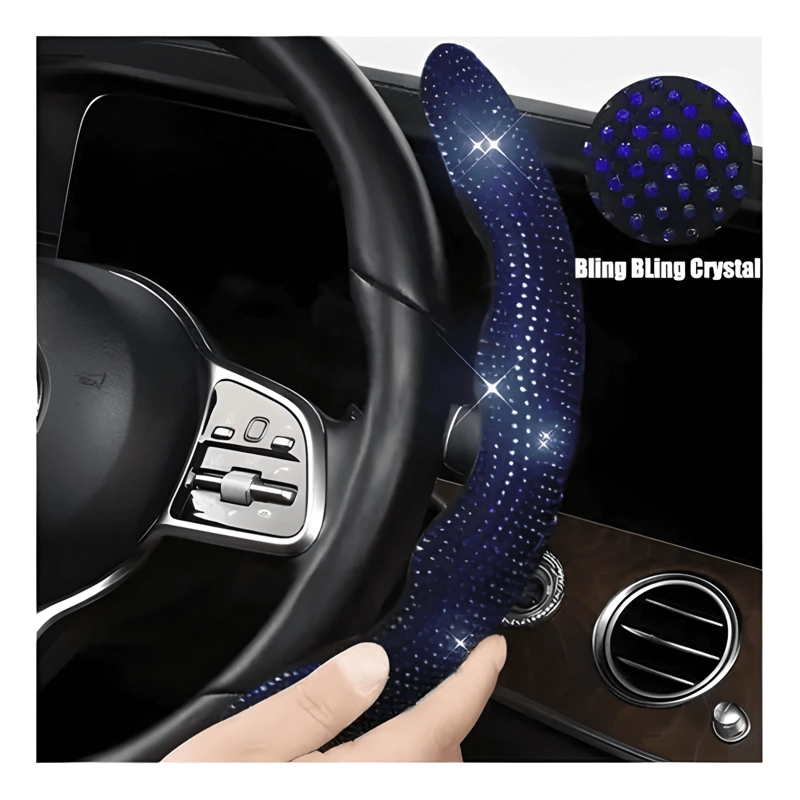 FUNDA CUBRE VOLANTE DIAMANTE PARA AUTO - 2