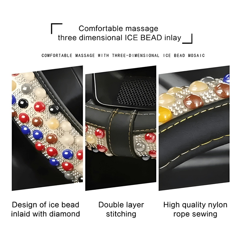 FUNDA CUBRE VOLANTES ACCESORIOS AUTO DIAMANTE REDONDO MINI - 3
