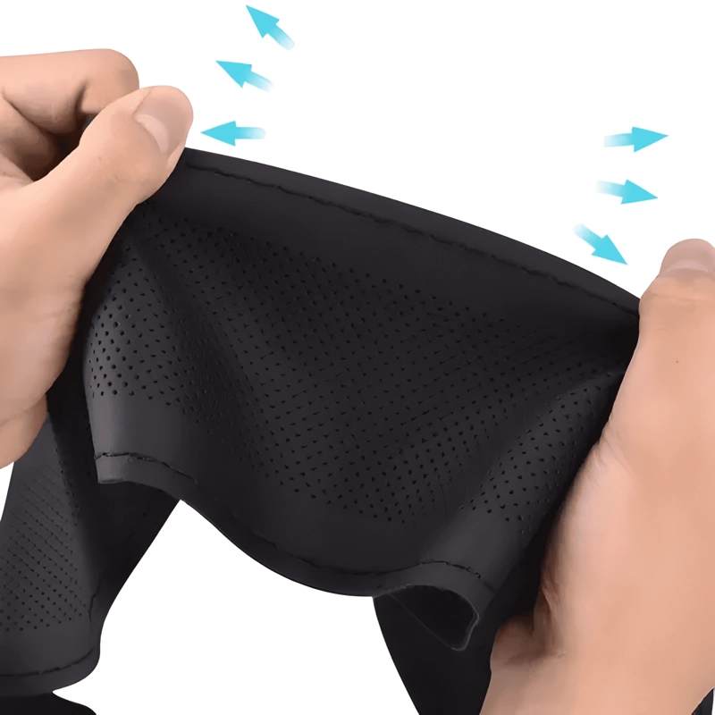 FUNDA CUBRE VOLANTE COSIDO ANTIDESLIZANTE ECOCUERO PARA AUTO - 2