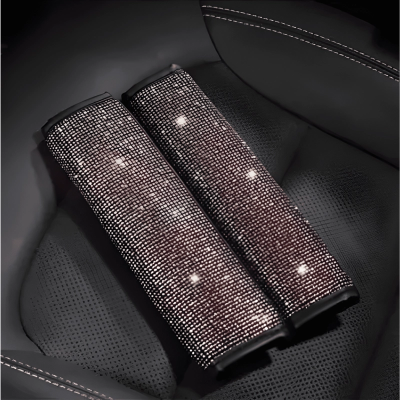 FUNDA CUBRE VOLANTE Y ACCESORIOS PARA AUTO DIAMANTE REDONDO - 3