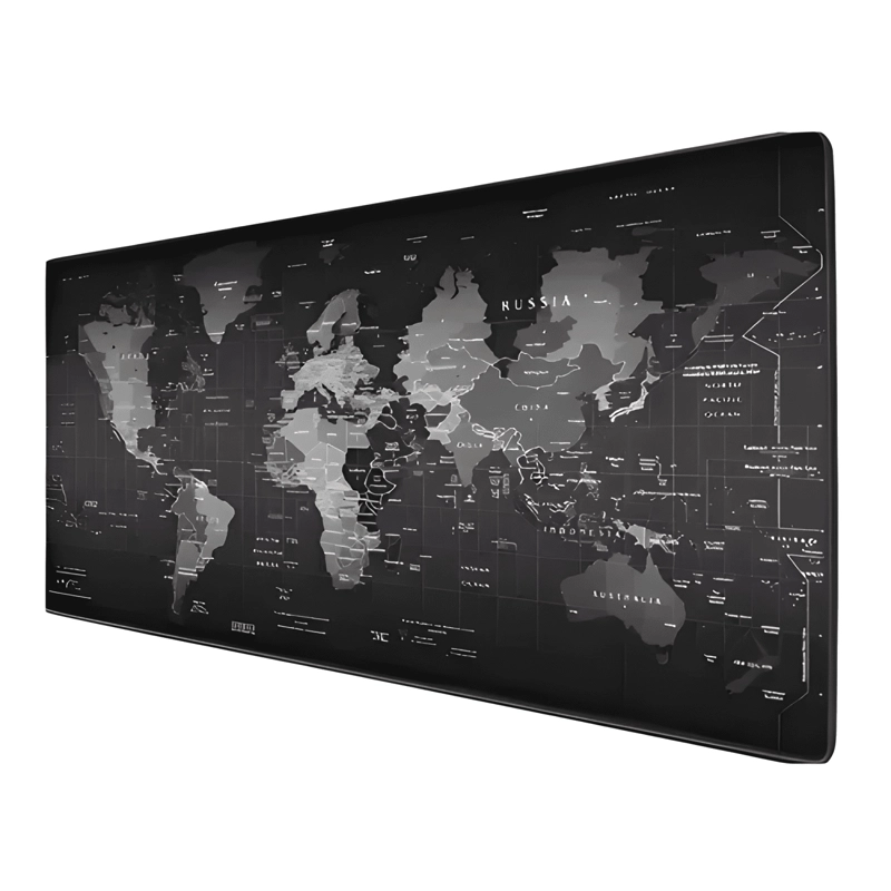 MOUSE PAD GAMER MAPA MUNDO 90X40 XL MOUSEPAD PG NEGRO - 1