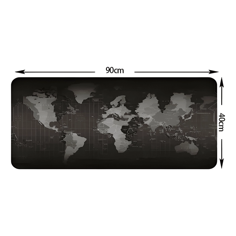 MOUSE PAD GAMER MAPA MUNDO 90X40 XL MOUSEPAD PG NEGRO - 2