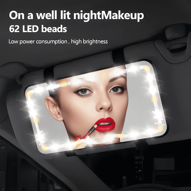 ESPEJO DE MAQUILLAJE DE VISERA DE COCHE CON 3 MODOS LUZ LITE - 3