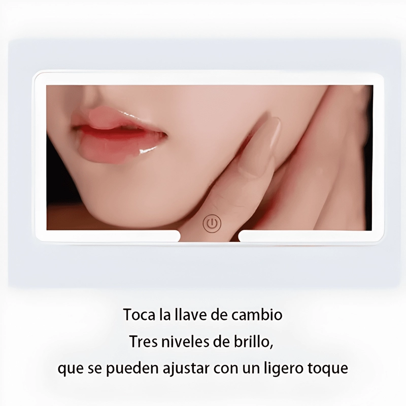 ESPEJO DE MAQUILLAJE CON VISERA DECOCHE CON 3 MODOS LUZ LED - 3
