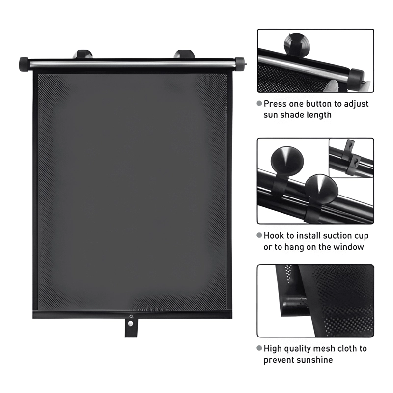 QUITASOL RETRACTIL PARASOL ENROLLABLE DE VENTANA PARA AUTO - 1