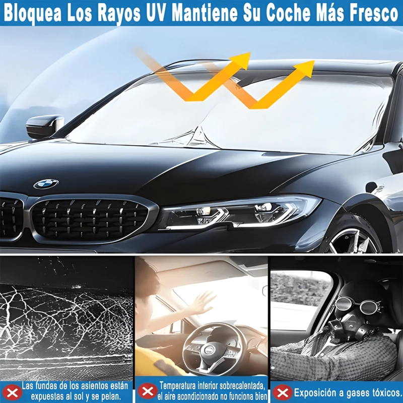 PARASOL PARA PARABRISAS PLEGABLE PREVENIR SOLAR COCHES PLUS - 3