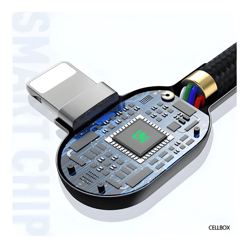 CABLE USB TIPO C A LIGHT-NING 90° CELLBOX GAMER CARGA - 2