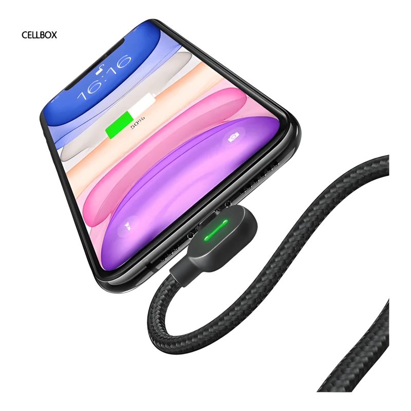 CABLE USB TIPO C A LIGHT-NING 90° CELLBOX GAMER CARGA - 4