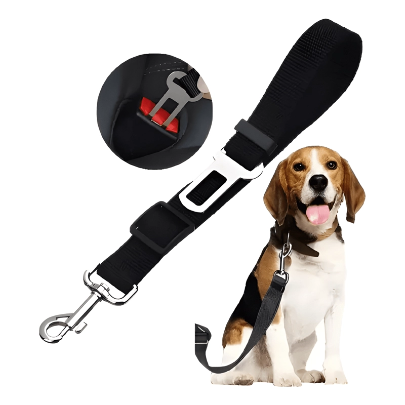CINTURON SEGURIDAD PARA PERROS NYLON AJUSTABLE THE NEGRO - 1