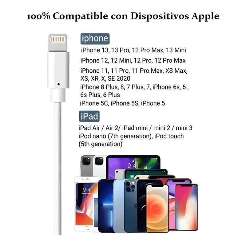 CABLE USB PARA IPHONE (TODOS LOS MODELOS) 1MT #2 - 4