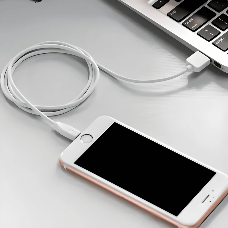 CABLE USB A IP HOCO X1 CARGA RAPIDA Y DURABILIDAD BLANCO - 4