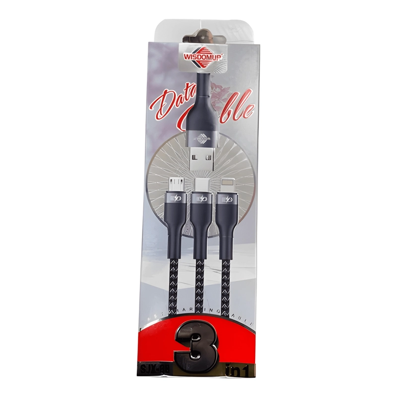 GENÉRICO CABLE CARGADOR USB 3 EN 1 MICRO(V8)/TIPO C/LIGHTNING