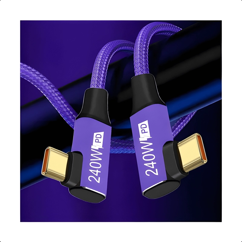 CABLE CARGA ULTRA RAPIDA REFORZADO USB C - C 240W MORADO - 1