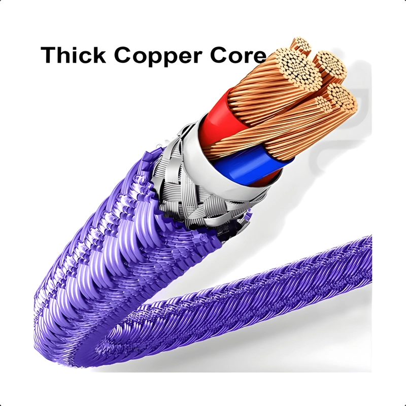 CABLE CARGA ULTRA RAPIDA REFORZADO USB C - C 240W MORADO - 4