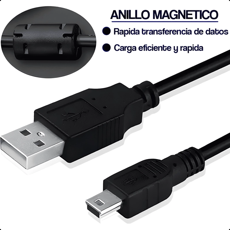 CABLE MINI USB V3 PARA PLAYSTATION 3 CARGA Y DATO - 1