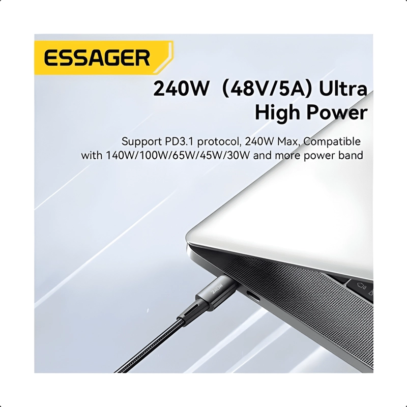 CABLE CARGA ULTRA RAPIDA USB TIPO C- C 240W 5A PD3.1 #18 - 2