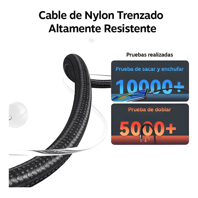 CABLE USB TIPO C A USB 3A 18W LARGO 1,2 METROS NEGRO - 4