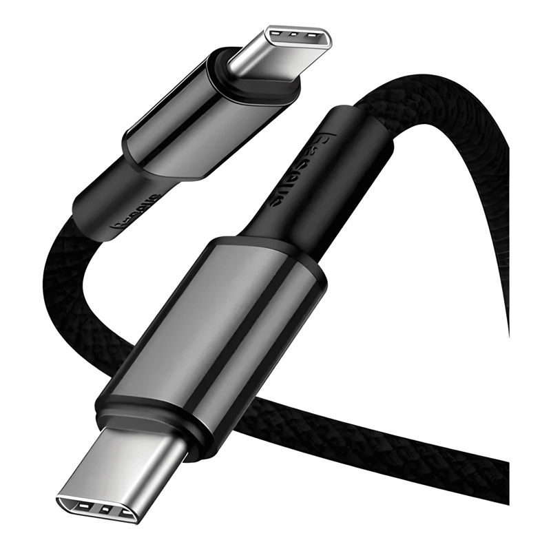 CABLE USB-C A USB-C REFORZADO - 100W CARGA RAPIDA 1M NEGRO - 1