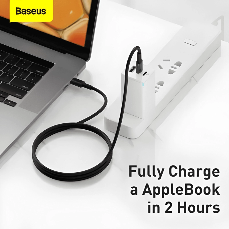 CABLE USB-C A USB-C REFORZADO - 100W CARGA RAPIDA 1M NEGRO - 4