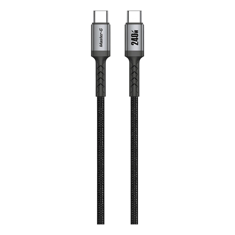 GENÉRICO CABLE DE CARGA RAPIDA USB-C A C ANTINUDOS 240W 1M NEGRO