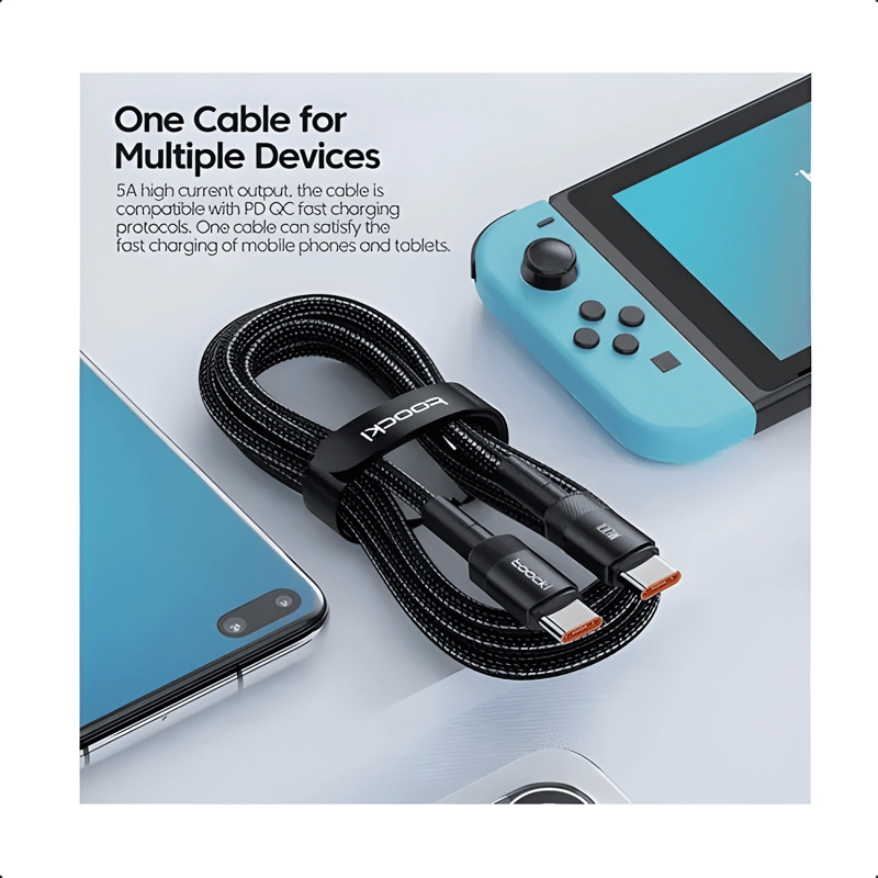 GENÉRICO CABLE TOOCKI TQ-X12 100W USB TIPO C 2 METROS