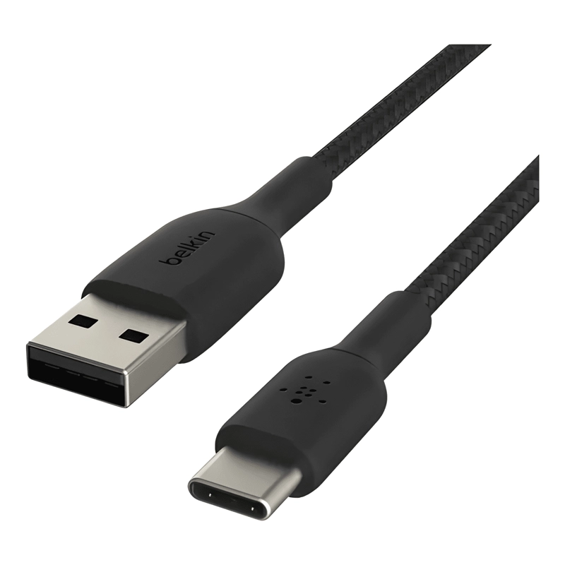 CABLE TRENZADO USB C A USB-A 1M NEGRO - 2