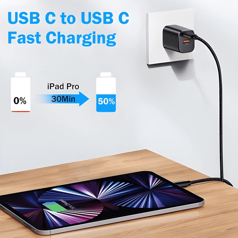 CABLE USB TIPO C CARGA RAPIDA FLEXIBLE PARA ANDROID NEGRO - 2