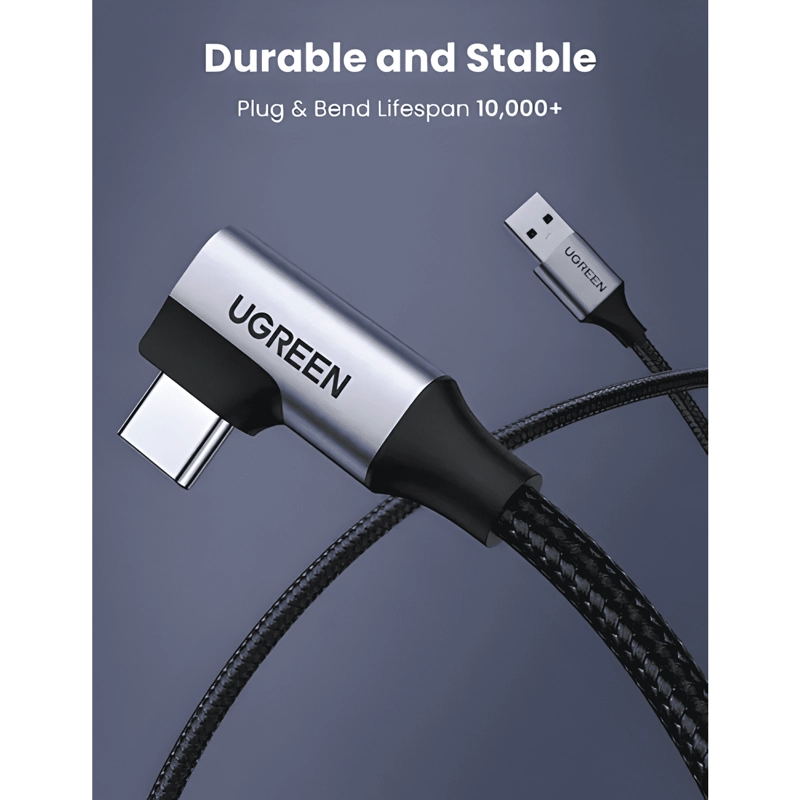 CABLE USB-C A USB 3.0 A TRENZADO 1M NEGRO - 3