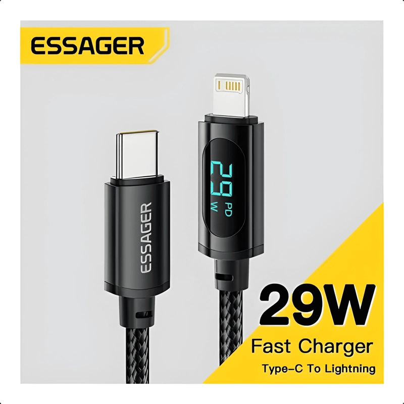 GENÉRICO CABLE CARGA RAPIDA 2 METROS REFORZADO PARA IPHONE IPAD NEGRO