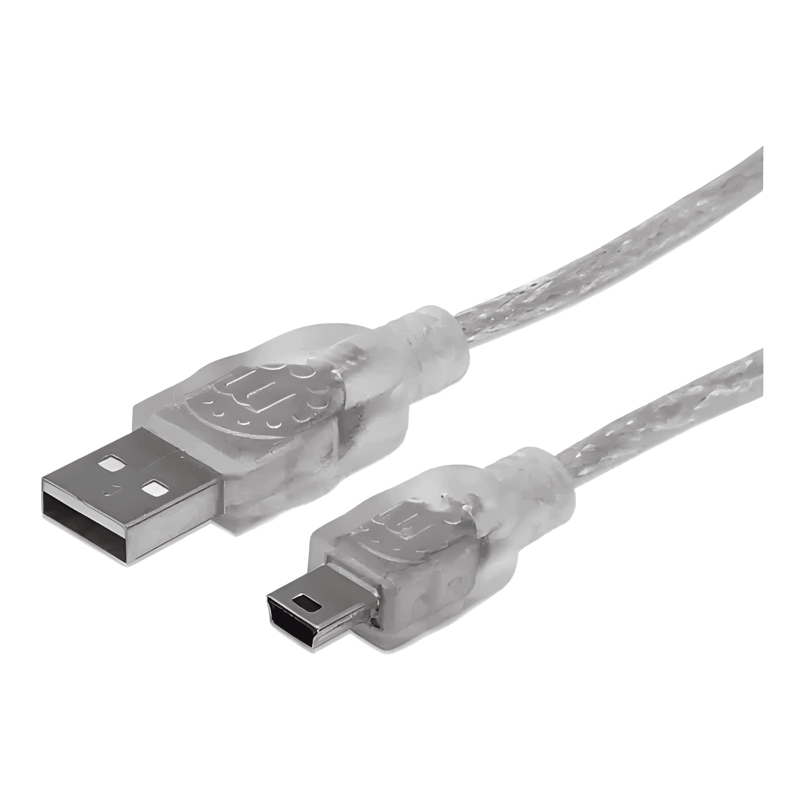 CABLE USB A MINI-USB MANHATTAN 1.8M PLATEADO - 3