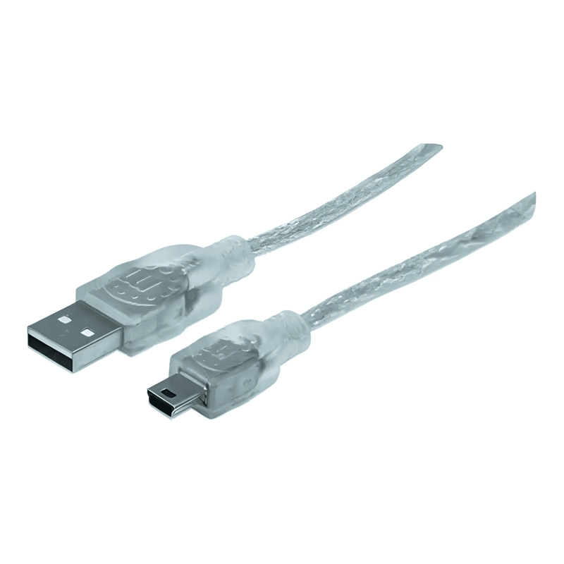 CABLE USB A MINI-USB MANHATTAN 1.8M PLATEADO - 4