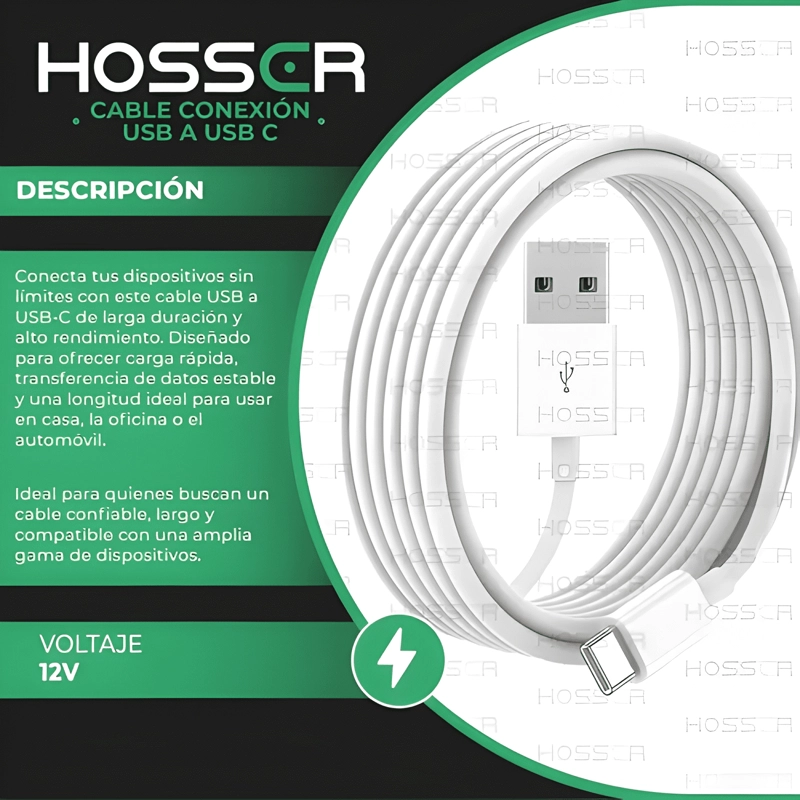 CABLE CONEXION USB TO USB C 5 METROS BLANCO - 3