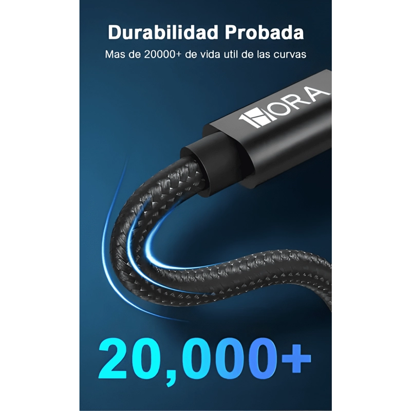 CABLE USB TIPO C A TIPO C 2M CARGA RAPIDA 60W DATOS NEGRO - 2